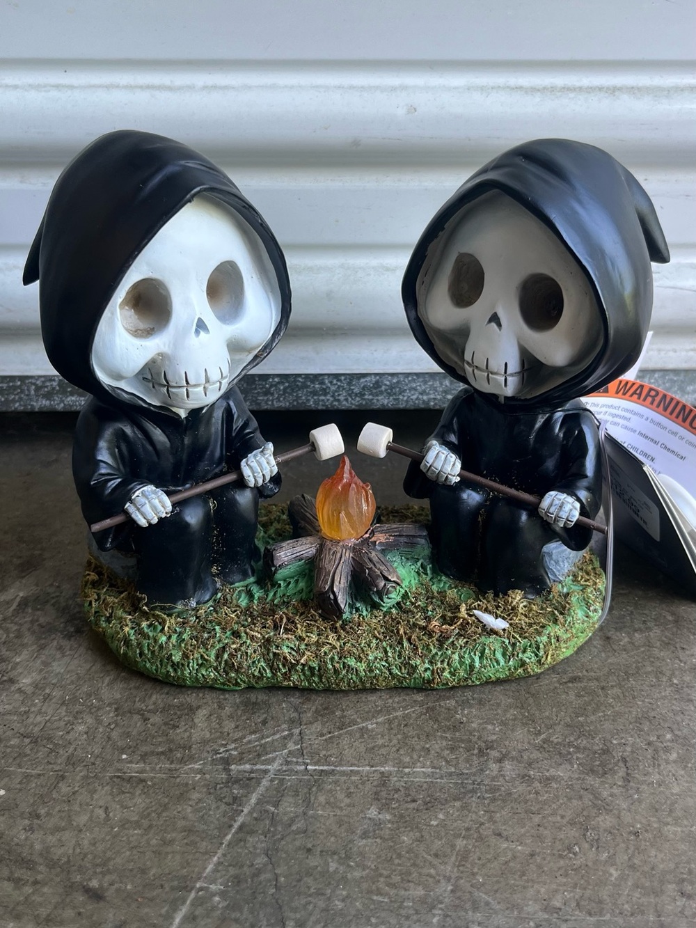 Black Grim Reaper Duo Roasting Marshmallows Figurine